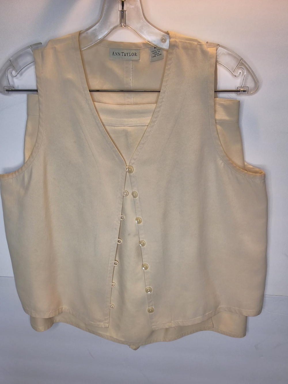 Vintage Ann Taylor Two-Piece Cream Vest With Matching Skirt